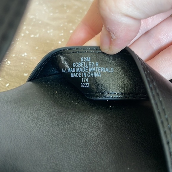 Brand New Calvin Klein Platform Black & Gold Tone Ankle Strap Buckle Sandals - Picture 12 of 13